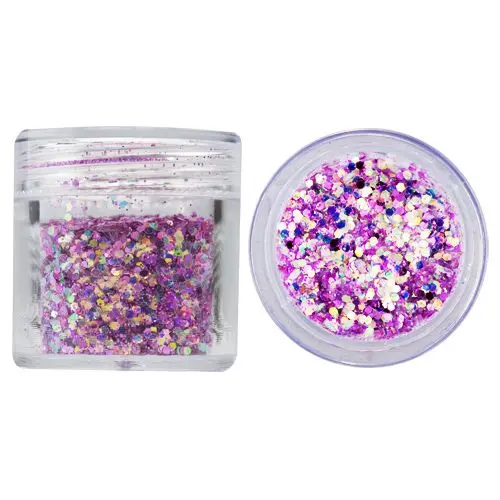 Hexagon in glitter dust powder, 1mm - dark violet, 10g
