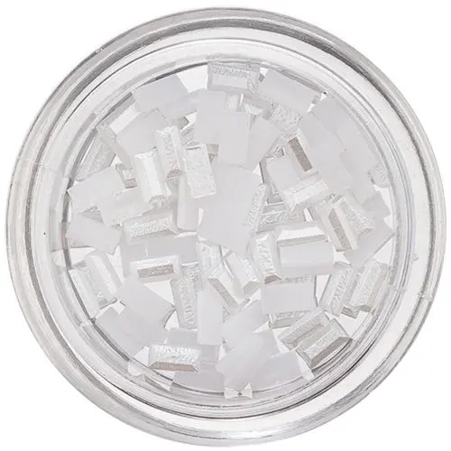 Pearlescent Rectangles for Nails - White