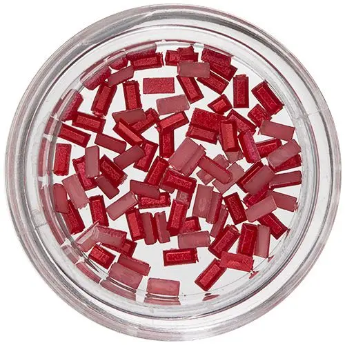Rectangles for Nail Decoration - Red, Pearl Effect