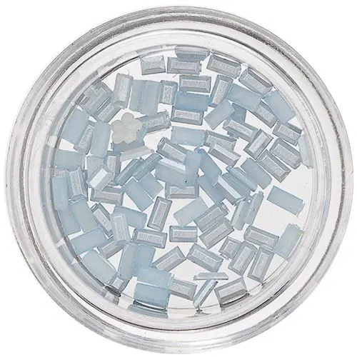 Light Blue Nail Art Decorations - Rectangles, Pearlescent