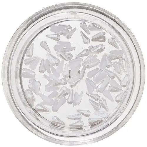 Pearl Tear Drops for Nails - Straight, White