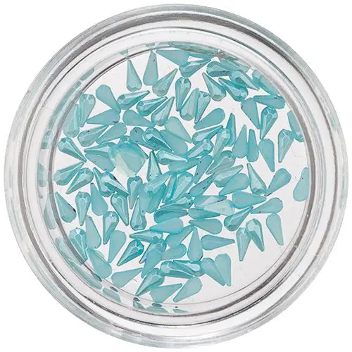 Nail Art Turquoise Blue Decorations - Tear Drops, Pearl Effect