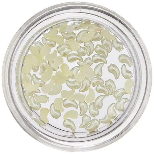 Light Yellow Curved Drops for Nail Decoration, Pearlescent