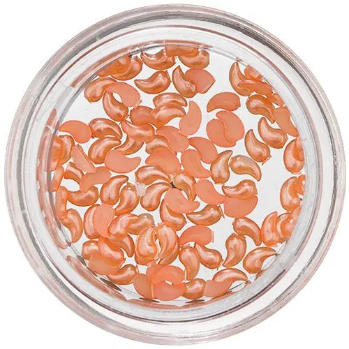Nail Art Orange Decorations - Curved Drops, Pearl Effect