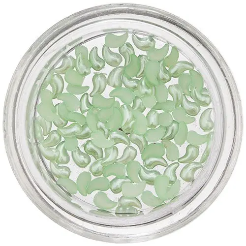 Pearl Decorations in Shape of Curved Drop - Light Green