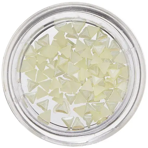 Light Yellow Triangles for Nail Decoration, Pearlescent