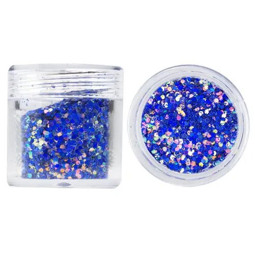 Hexagon in glitter dust powder, 1mm - dark blue, 10g