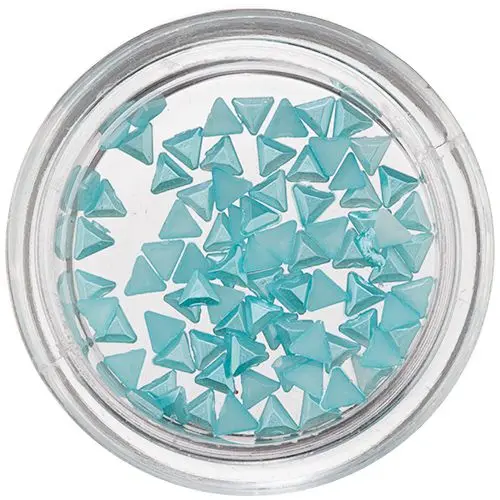 Pearl Nail Decorations - Turquoise Blue Triangles