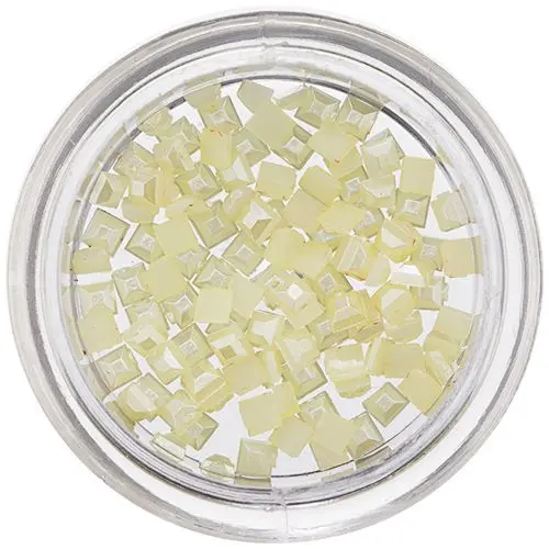 Light Yellow Squares for Nail Decoration, Pearlescent