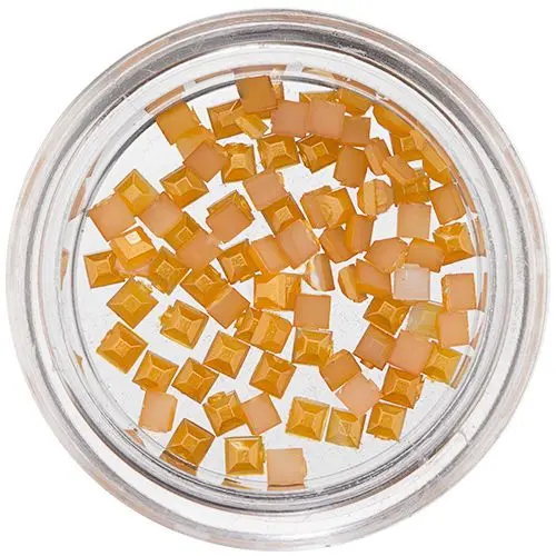 Nail Decoration Squares - Yellow-Orange, Pearl Effect