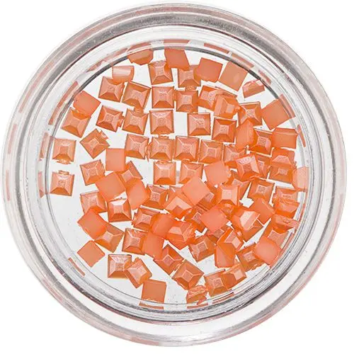Nail Art Orange Decorations - Squares, Pearlescent