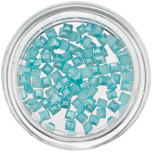 Pearlescent Nail Decorations - Turquoise Blue Squares