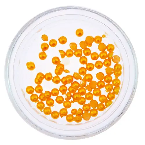Nail Decoration Beads - Orange-Yellow, Pearl