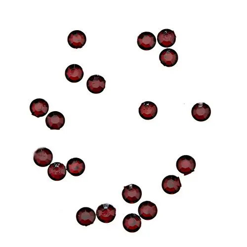 Nail art decorations 1mm - 20pcs round rhinestones in sack, dark red
