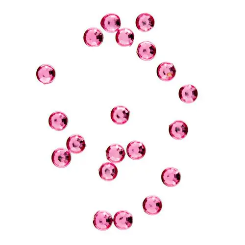 Round rhinestones in sack 20pcs - pink, 1mm