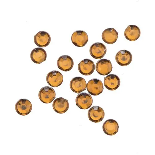 Gold and black nail decorations, 1mm - round rhinestones in sack, 20pcs