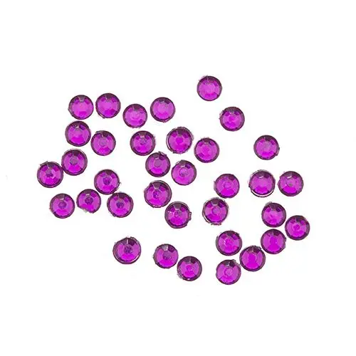 Nail art decorations 2mm - 90pcs round rhinestones in sack, purple