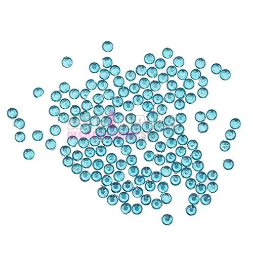 Turquoise blue nail decorations, 2mm - round stones in sack, 90pcs