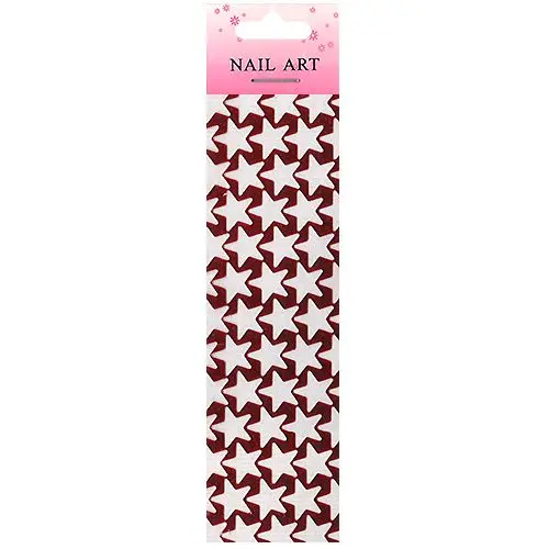 Decorative Foil for Nail Decoration with Star Pattern, Red