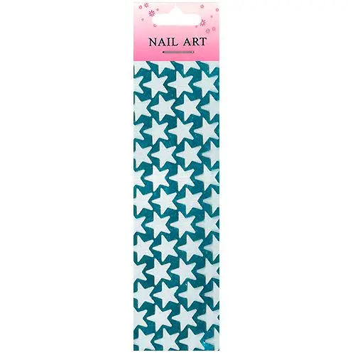 Decorative Nail Foil with Star Pattern - Turquoise