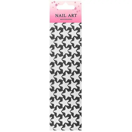 Decorative Nail Foil with Star Pattern, Black