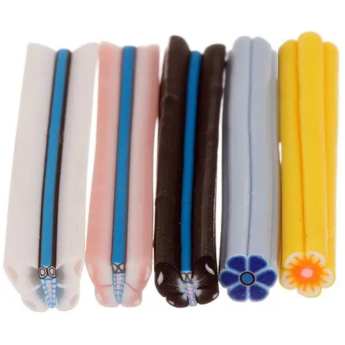 Butterfly and Flower - Fimo Decorative Canes, 5pcs