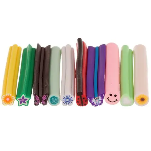 Fimo Nail Art Decorative Canes, 10pcs - Mix + Blade