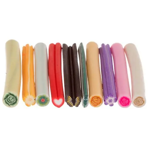 Mix - Fimo Decorative Canes, 10pcs + Blade