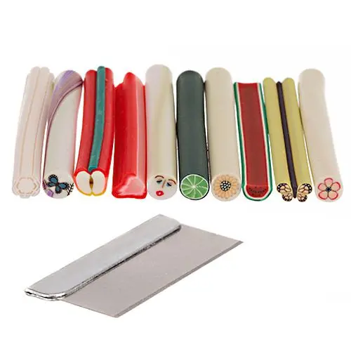 Decorative Sticks Fimo Nail Art, 10pcs - Mix + Blade