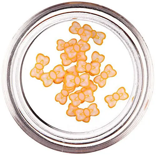 Fimo Nail Art Slices - Bows, Yellow - White