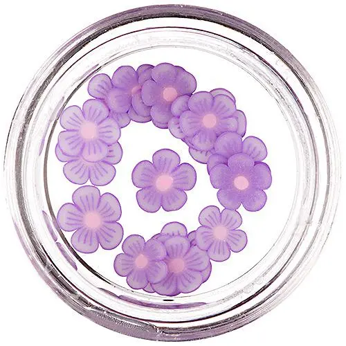 Flowers - Pre-Cut Fimo Decoration, Purple with Pink Centre