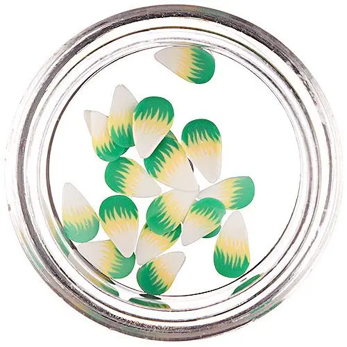 White - Yellow - Green Fimo Drops - Slices