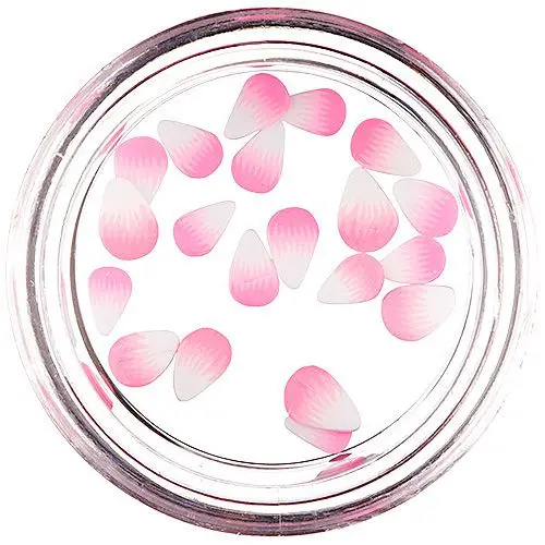 Fimo Nail Art, White - Light Pink Drops - Slices