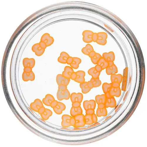Fimo Bowknots - White - Neon Orange, Slices