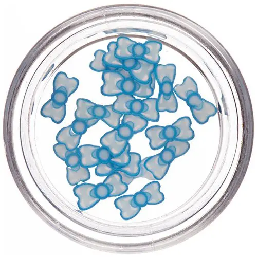 Fimo Nail Art - Sliced Bows in Turquoise - White Colour