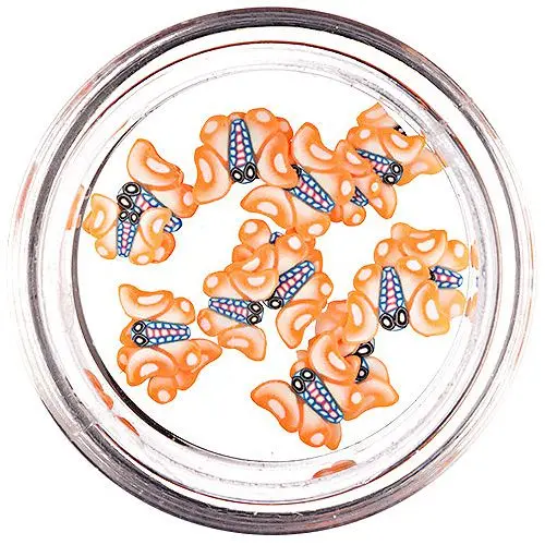 Fimo Butterfly - Orange - White, Slices