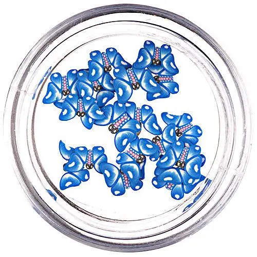 Fimo Butterfly - Blue - White, Slices