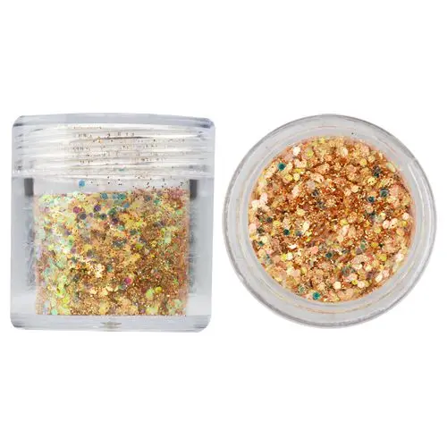Hexagon in glitter dust powder, 1mm - golden, 10g