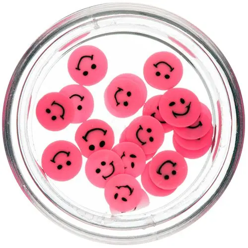 Fimo Nail Art - Sliced Smiley, Pink