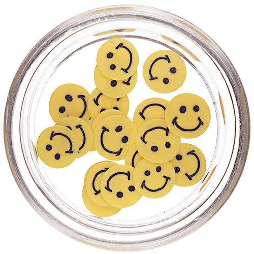 Sliced Smiley, Yellow - Fimo Nail Art