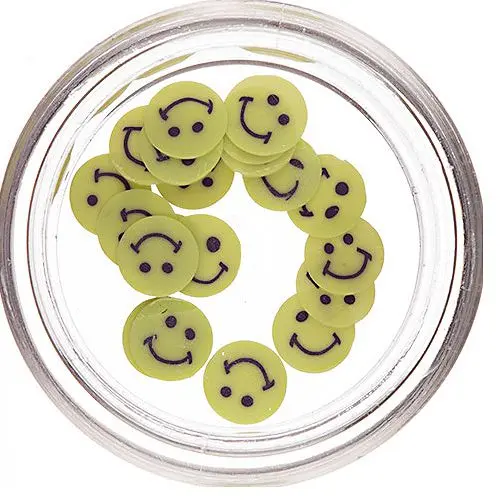 Smiley - Sliced Fimo Nail Art, Green