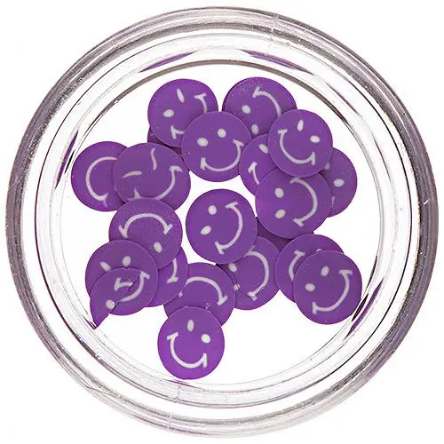 Fimo Decorations - Smiley Slices, Purple
