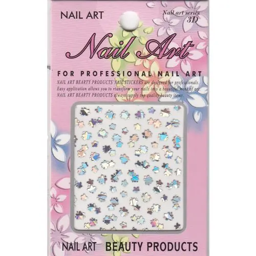 Self-adhesive sticker 3D, silver - flower