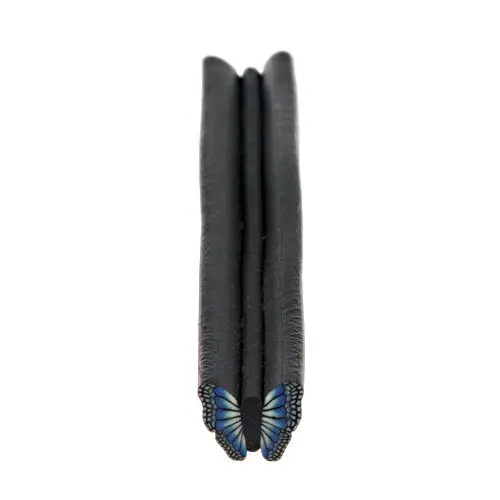 Fimo Nail Decoration in Blue - Black Colour - Stick, Butterfly