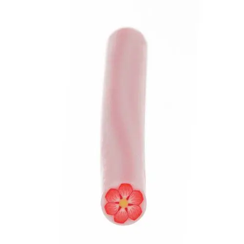 Fimo Cane - Red Flower in Pink Circle