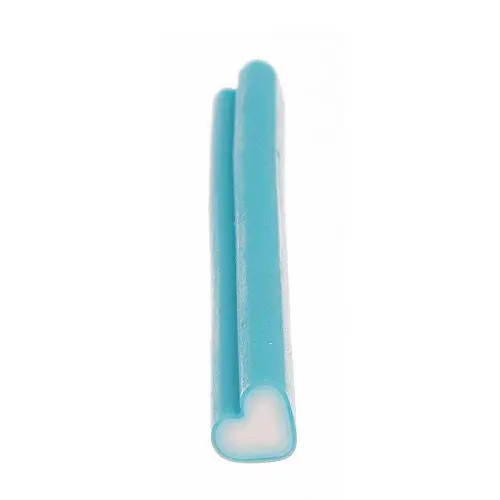 Fimo Nail Decoration in Blue - White Colour - Cane, Heart