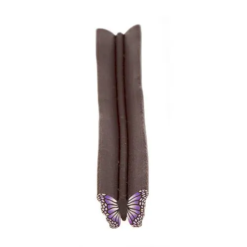Fimo Canes for Nail Decoration - Butterfly, Purple - Black