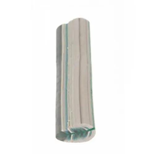 White - Turquoise Green Fimo Decoration - Stick, Leaf