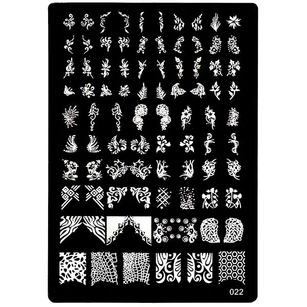 Metal plate XL for stamping nail art, 022